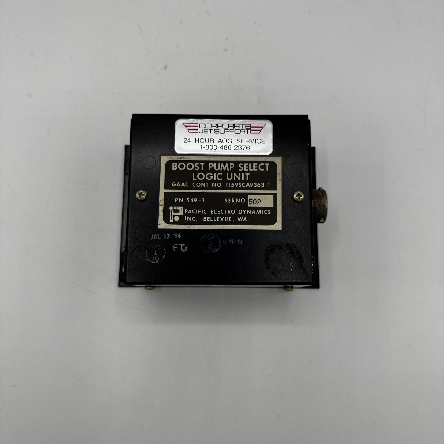 549-1 ALT PN: 1159SCAV363-1 BOOST PUMP SELECT LOGIC UNIT
