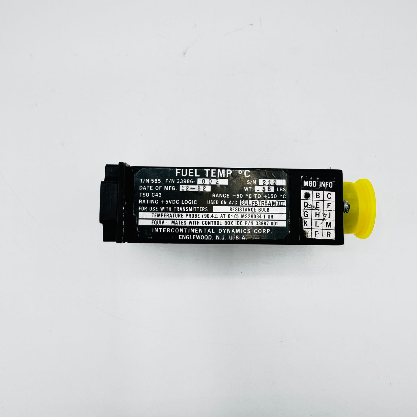 1159SCF212-29 ALT PN: 33986-002 FUEL TEMP C