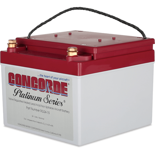 CONCORDE RG24-15 PLATINUM SERIES SEALED LEAD ACID AIRCRAFT BATTERY